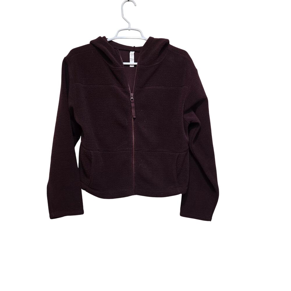 Z by Zella Burgundy Plush Hooded Fleece Jacket Small